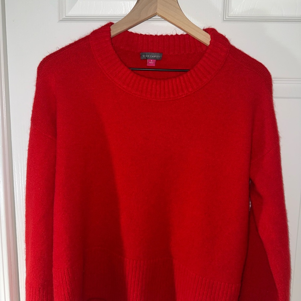 Vince Camuto Bold Red Crew Neck Sweater